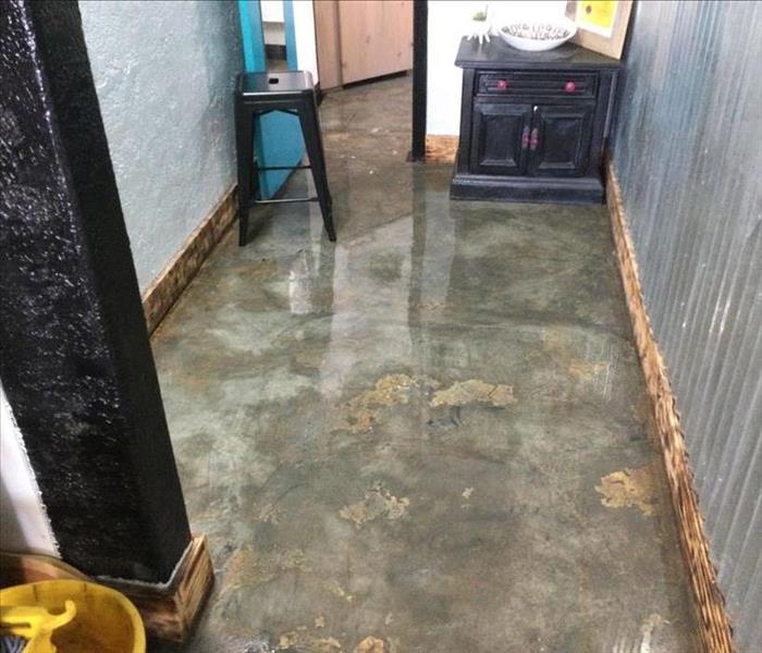 Standing water in a local business.